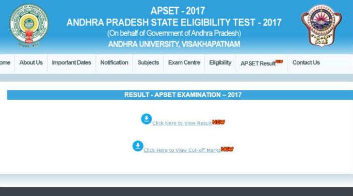 APSET, APSET Results, APSET Results 2017, AP SET Results 2017