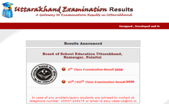 Uttarakhand UK Board UBSE 10th 12th Results 2019 ubse.uk.gov.in, uaresults.nic.in