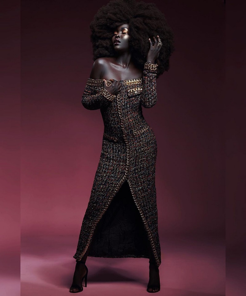 Nyakim Gatwech Images Meet Queen Of The Dark Beautiful Sudanese Model Who Has Darkest Skin 