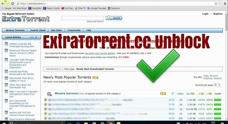 Unlocked Extratorrent, Extratorrent CC Proxy Mirror Sites