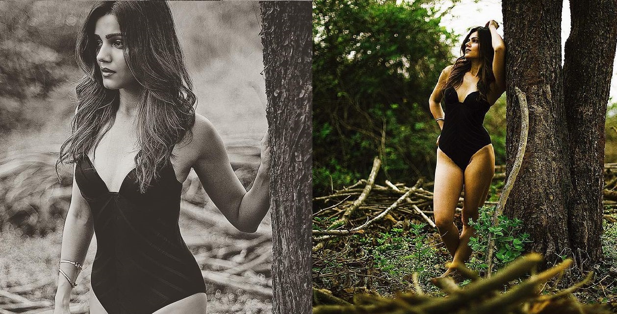 Rubina Dilaik photo in black monokini